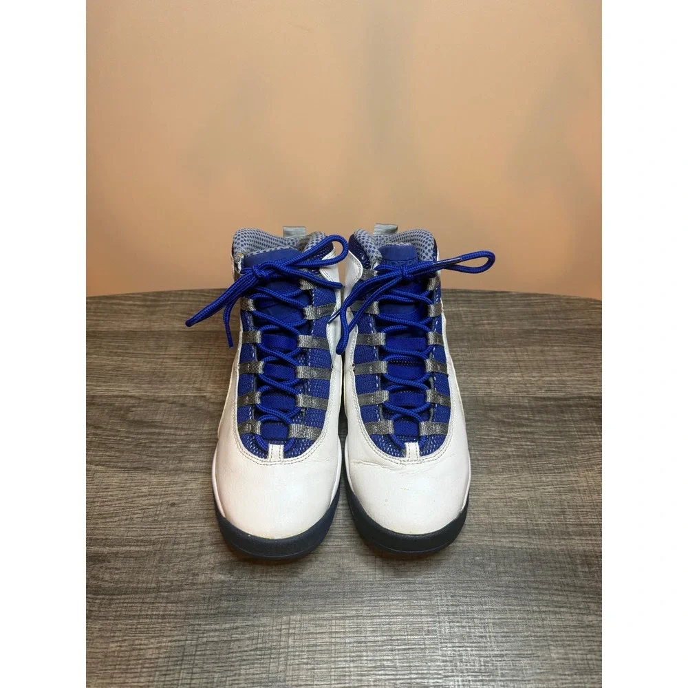 Air Jordan 10 Retro TXT GS Old Royal White Blue Sneakers 487215-107 Kids 6Y